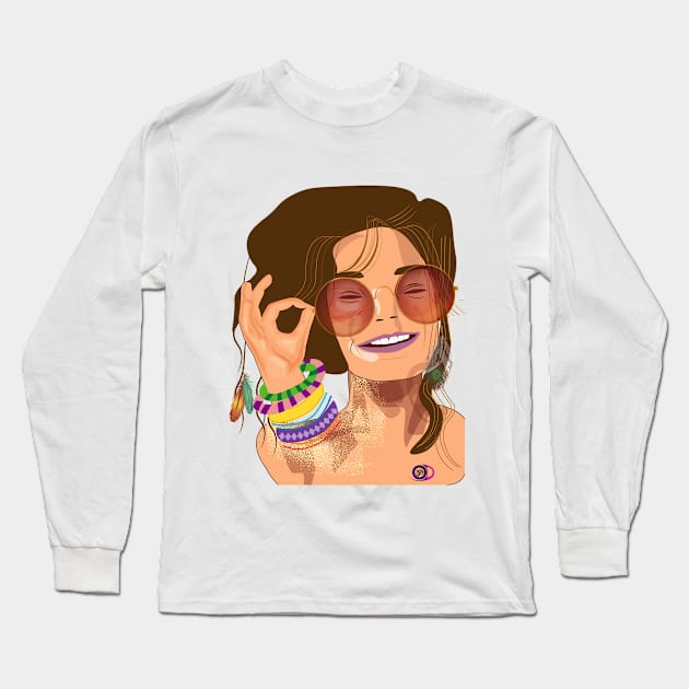 Janis Joplin Long Sleeve T-Shirt by Olfa's Digital Art 